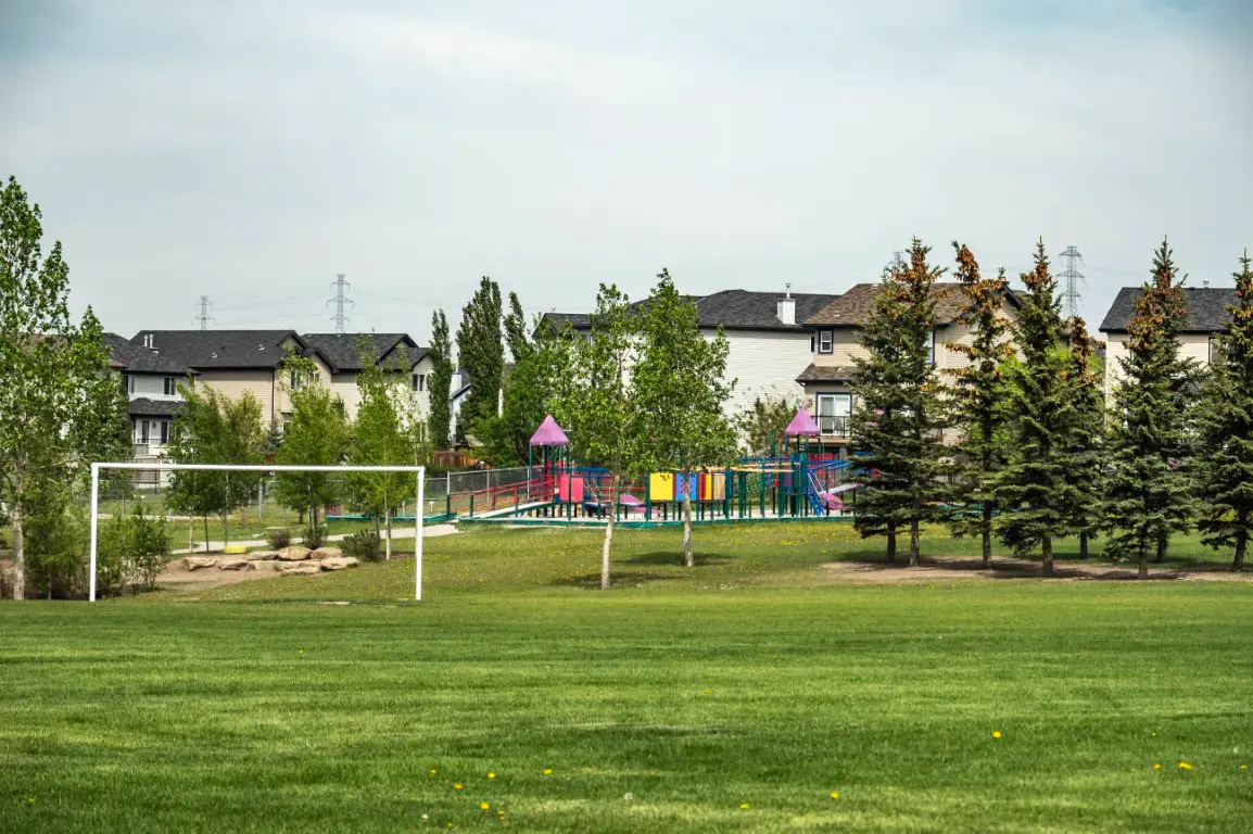 A residential street in Coventry Hills